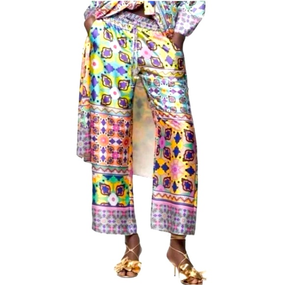 Zara Multicolor Boho Pants NWOT Size XXL - Picture 1 of 5